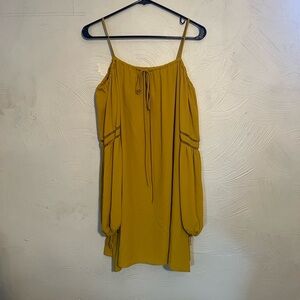 Zara mustard yellow off-shoulder dress. Size S.